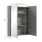 HOMCOM Wall Mount Mirrored Bathroom Medicine Cabinet Adjustable Shelf Double Soft Close Doors Grey | The Comfy Couch Canada