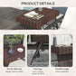 Outsunny Rattan Foldable End Table Outdoor Metal Frame Patio Wicker Coffee Side Table for Poolside Lawn Garden Brown | The Comfy Couch Canada