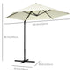 Outsunny 8.5FT Offset Patio Umbrella 360° Rotation Cantilever Roma Parasol Sun Shade Canopy Shelter Beige | The Comfy Couch Canada