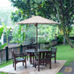 Outsunny 6.6FT Patio Umbrella, Outdoor Parasol with 6 Solid Ribs, Cream White | The Comfy Couch Canada