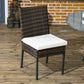 Outsunny Outdoor Rattan Dining Chairs Cushioned Patio Wicker Backrest Brown | The Comfy Couch Canada