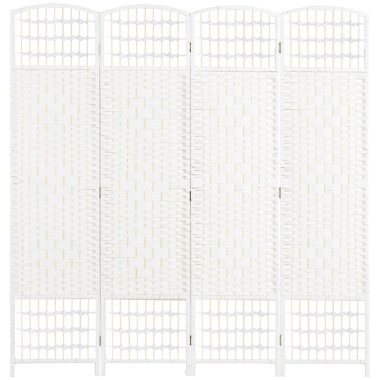 HOMCOM 4-Panel Folding Room Separator: Portable Privacy Screen Indoor Office Divider, White | The Comfy Couch Canada
