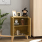 HOMCOM Natural Wood Storage Cabinet: Shelf Cupboard with Wood Legs for Living Room, Bathroom & Versatile Organization.