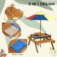 Outsunny Toddler Water Table Kids Sand & Water Table with Removable Foldable Umbrella for Patio Lawn Garden, Aged 3-6 Years Old | The Comfy Couch Canada