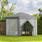 Outsunny Hexagon Party Tent, Patio Gazebo with Netting Mesh, Dark Grey | The Comfy Couch Canada