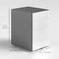 Vinsetto 3 Drawer Filing Cabinet, Home Office Storage Cabinet with Wheels, Lock for A4, Letters, Legal-sized Files, Grey and White | The Comfy Couch Canada