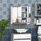 HOMCOM Wall Mount Mirrored Bathroom Medicine Cabinet Adjustable Shelf Double Soft Close Doors Grey | The Comfy Couch Canada