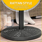 Outsunny 21lb Heavy Duty Patio Umbrella Base: 18" Round Resin Rattan Design Stand Black | The Comfy Couch Canada