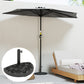 Outsunny Half Umbrella Base, 21 lbs Concrete Half Umbrella Stand Outdoor Umbrella Base with Flower-Leaf Design, Patio Umbrella Stand for Outdoor Lawn Poolside, Black | The Comfy Couch Canada