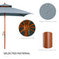 Outsunny 10x10ft Garden Market Parasol Wood Square Patio Umbrella Sunshade Canopy with 2 Pulley Pagoda Style Dark Grey | The Comfy Couch Canada