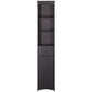 HOMCOM Tall Bathroom Linen Tower with Shelves & Drawer: 3-Level Shelves, Drawer & Modern Design in Brown Elegant Storage | The Comfy Couch Canada