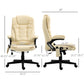 HOMCOM Heated Ergonomic Office Chair: Adjustable, Massage, Swivel, Vibrating, High Back Leather Executive, Beige | The Comfy Couch Canada