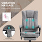 Vinsetto Vibration Massage Office Chair: 6-point Micro Fiber Recliner, Retractable Footrest, Brown.