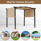 Outsunny Gazebo 8x10ft Outdoor Retractable Pergola Canopy Tent Adjustable Side Sun Shade Khaki | The Comfy Couch Canada
