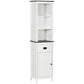 kleankin Tall Linen Storage Cabinet: Floor Standing Design, Drawer & Adjustable Shelves for Bathroom Organization, White Finish | The Comfy Couch Canada