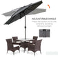 Outsunny 9FT 3-Tier Patio Umbrella: Outdoor Market Umbrella with Crank, Push Button Tilt for Deck & Lawn, Light Grey | The Comfy Couch Canada
