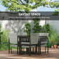 Outsunny 9 Pieces Wicker Patio Dining Set with 4 Armchairs, 4 Stools, Tempered Glass Top, Removable Cushions, Light Grey