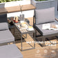 Outsunny 5 Pieces Outdoor Patio Furniture Set with Ottomans, Cushions, Small Patio Sofa Set for Garden, Backyard, Poolside, Grey | The Comfy Couch Canada