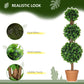 HOMCOM 2 Pack 35.5" Artificial Trees Boxwood Topiary Ball Trees Pot Indoor Outdoor Home Office Living Room Green | The Comfy Couch Canada
