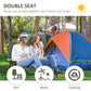 Outsunny Double Folding Loveseat Camping Chair Portable Outdoor 2 Person Wood Armrest Fishing Travel Green | The Comfy Couch Canada