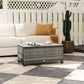 Outsunny Rattan Wicker Coffee Table with Glass Top Outdoor Garden Patio Furniture Brown Tempered | The Comfy Couch Canada