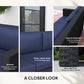 Outsunny Deluxe 3 Seat Rattan Wicker Sofa Garden Outdoor Patio Furniture with Cushion, Navy Blue | The Comfy Couch Canada