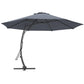 Outsunny 11FT Patio Umbrella, Cantilever Umbrella with 8 Ribs, 360å¡ Rotation, Easy Adjustment for Garden, Deck, UPF 50+, Grey | The Comfy Couch Canada