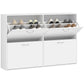 HOMCOM Entryway Shoe Organizer, Modern Wooden Shoe Rack Cabinet with 4 Flip Down Drawers, Ample Storage Space in White | The Comfy Couch Canada