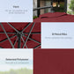 Outsunny 9.7ft Offset Patio Umbrella Garden Hanging Parasol Banana Cantilever Umbrella with Base, Crank, Wine Red | The Comfy Couch Canada