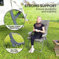 Outsunny 5-Level Reclining Camping Chair, Adjustable High Back Camping Chair with Side Pockets, Compact Camping Chair for Adults