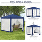 Outsunny Hexagon Party Tent, Patio Gazebo with Netting Mesh, Blue | The Comfy Couch Canada