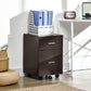 Vinsetto Rolling File Chest: 2 Drawers on Wheels for Legal/Letter Documents in Warm Brown Wood-Tone Home Office | The Comfy Couch Canada