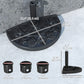Outsunny Half Umbrella Base, 21 lbs Concrete Half Umbrella Stand Outdoor Umbrella Base with Flower-Leaf Design, Patio Umbrella Stand for Outdoor Lawn Poolside, Black | The Comfy Couch Canada