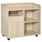 Vinsetto Filing Cabinet: Printer Stand, Mobile, Oak, 2 Drawers, Adjustable Open Shelves, Office | The Comfy Couch Canada