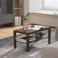 HOMCOM Walnut 2-Tier Coffee Table with Shelf: Rectangular Center Table for Living Room, Home Office Furniture | The Comfy Couch Canada