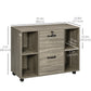 Vinsetto Mobile Lateral Filing Cabinet with Lockable Drawer Wheels Open Shelves for Office Documents Grey | The Comfy Couch Canada