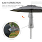 Outsunny 9FT 3-Tier Patio Umbrella: Outdoor Market Umbrella with Crank, Push Button Tilt for Deck & Lawn, Light Grey | The Comfy Couch Canada