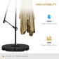 Outsunny Offset Patio Umbrella with Net and Umbrella Base, Adjustable Cantilever Canopy with Cross Base, Weight Plates & 8 Ribs | The Comfy Couch Canada