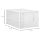 HOMCOM 18-Cube Stackable Shoe Storage Organizer Modular Shoe Cabinet for Entryway Clear and White | The Comfy Couch Canada