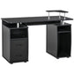 HOMCOM Home Office Computer Desk Keyboard Tray CPU Stand Black Workstation Furniture Study Table | The Comfy Couch Canada
