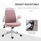 Vinsetto Breathable Fabric Office Chair 360° Swivel Task Chair with Flip-up Arms Adjustable Height Desk Chair Pink | The Comfy Couch Canada