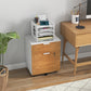 HOMCOM Small Filing Cabinet 2 Drawers Lockable Office Storage Hanging Bars A4 Legal Letter White Nature Wood Compact | The Comfy Couch Canada