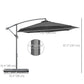 Outsunny Offset Patio Umbrella: 9.6ft Banana Cantilever Hanging Parasol with Base Crank Black | The Comfy Couch Canada