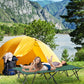 Outsunny 76 Two Person Folding Camping Cot Outdoor Portable Double Cot Wide Military Sleeping Bed w/ Carrying Bag Green | The Comfy Couch Canada