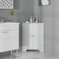 kleankin Modern Corner Bathroom Cabinet: Doors, Adjustable Shelf & Recessed Design for Space-Saving Storage, White Elegant Unit | The Comfy Couch Canada