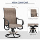 Outsunny Outdoor Dining Set 5-Piece with 4 Swivel Rocker Chairs and 37"x37" Table Brown Patio Furniture with Umbrella Hole | The Comfy Couch Canada