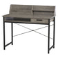 HOMCOM Grey Industrial Computer Desk with Drawer & Open Shelves - Stylish Writing Table with Hutch for Home Office.