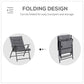 Outsunny Foldable Lounge Chair, Fabric Upholstered Recliner, Outdoor Lounger with Armrest, Metal Frame Camping Beach Chair, Grey | The Comfy Couch Canada