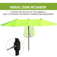 Outsunny 15ft Twin Canopy Patio Umbrella - Sunshade with Steel Table, Lift Crank in Green for Outdoor Comfort | The Comfy Couch Canada