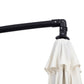 Outsunny 9.7ft Offset Patio Umbrella Cantilever Parasol with Crank Handle 8 Ribs and Cross Base for Outdoor Sun Shade Cream | The Comfy Couch Canada